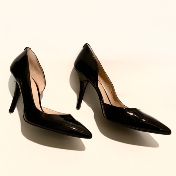 Michael Kors Nathalie Black Patent Leather d'Orsay Pumps Stiletto Heels Shoes 10 - Picture 7 of 11